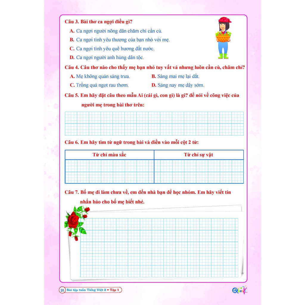 Sách Bài tập tuần tiếng việt lớp 2 tập 1 QBOOKS   Hải Anh Books