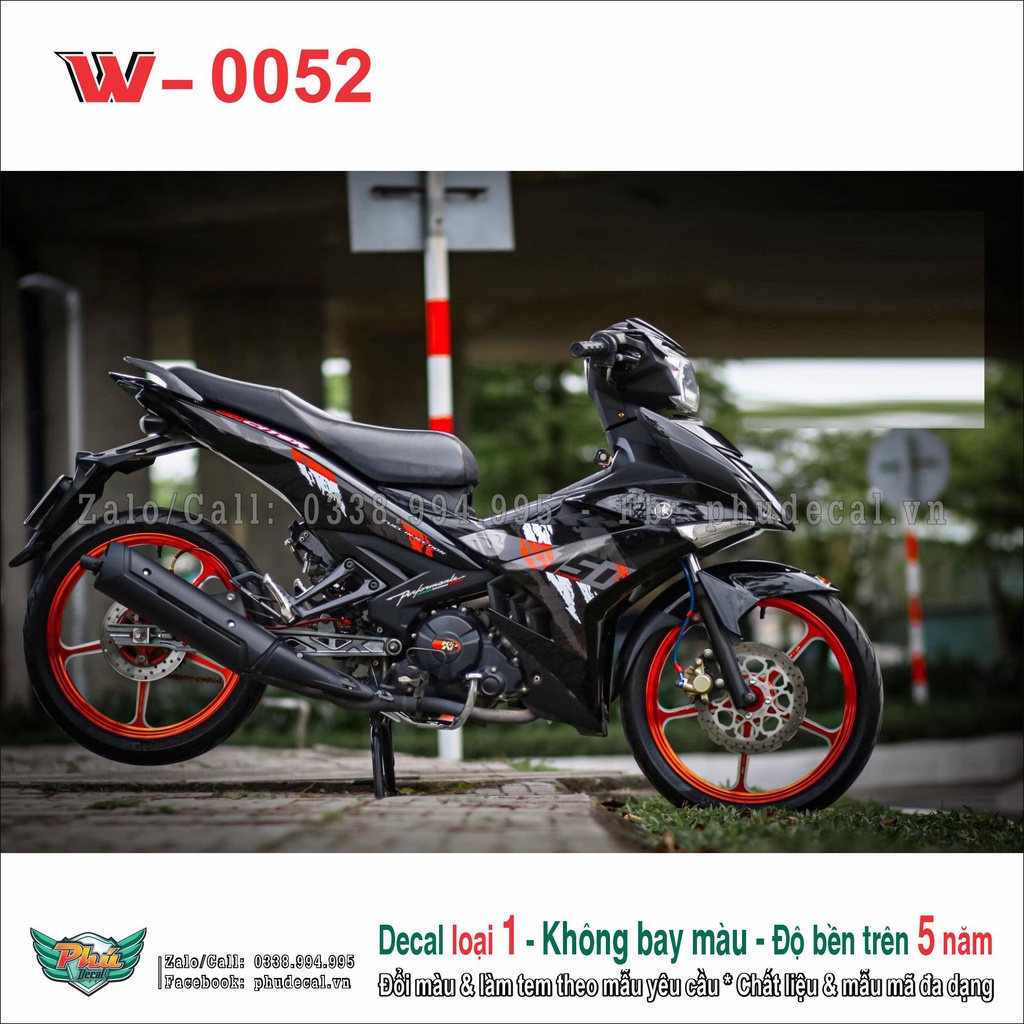 Tem rời Dán Xe Exciter 150 đen đỏ City