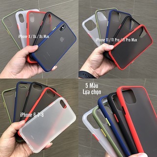 Ốp Lưng Nhám Chống Vân Tay Cho 6/6+/7/7+/8/8+/ipX/Xs/XsMax/ip11/11pro/11proMax (BASIC)