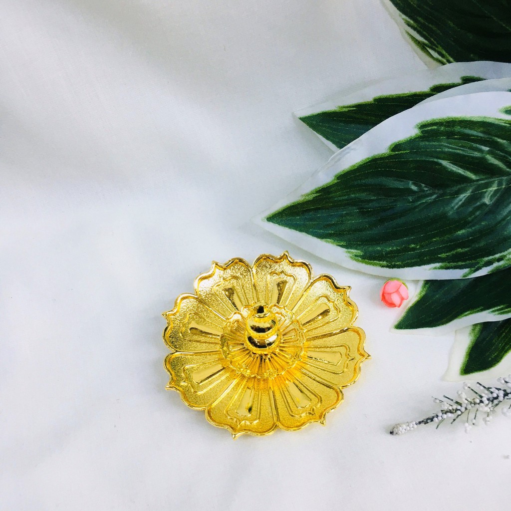 ĐẾ CẮM NHANG HOA SEN HỢP KIM MẠ ĐỒNG - NHIỀU MÀU SẮC