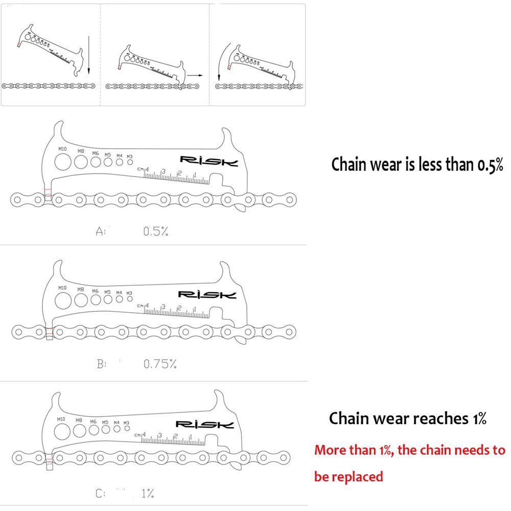 Dụng Cụ Kiểm Tra Mất Xích 3 Trong 1 Cho Xe Đạp Leo Núi MTB