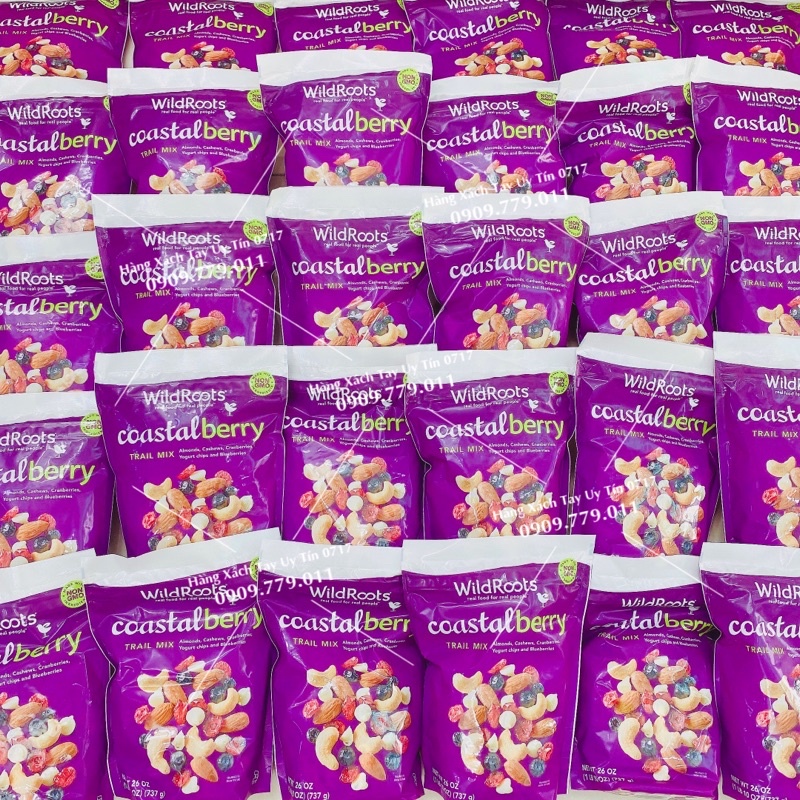 Hạt mix tổng hợp Trail mix WildRoots Coastal Berry 737g hạt mix yogurt sấy chuẩn Mỹ