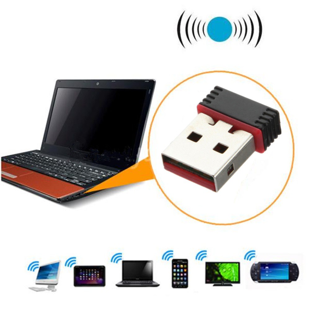 Đầu thu USB wifi không dây 150Mbps và USB ra sound dùng cho Laptop, PC thiết kế cổng USB chất lượng cao