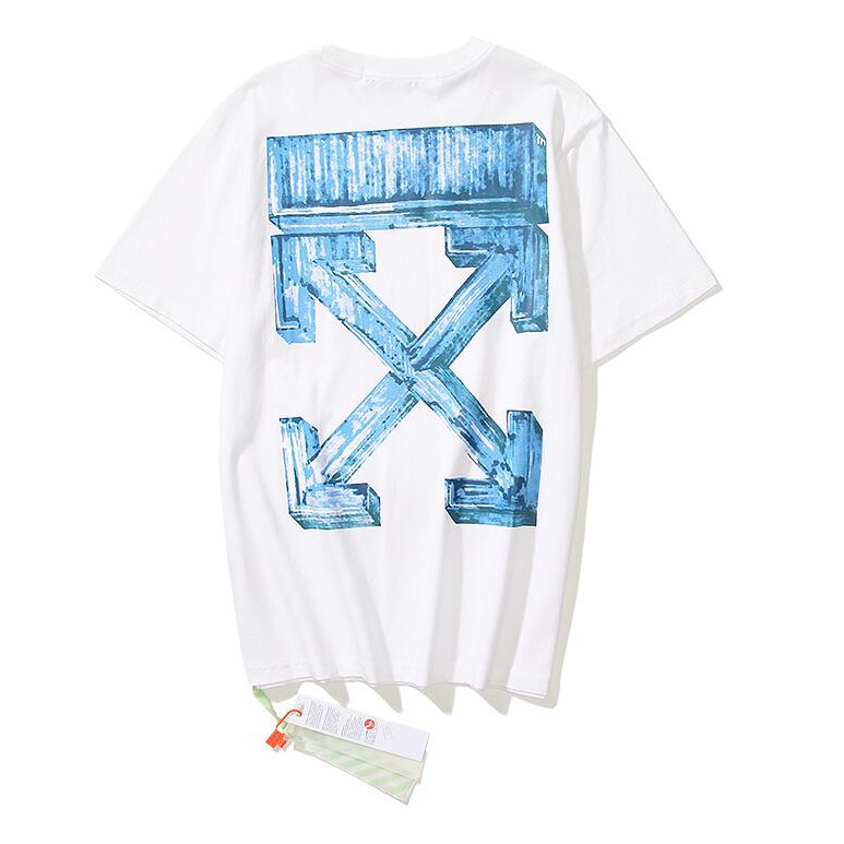 Áo thun cotton tay ngắn in họa tiết off-white độc đáo thời trang dành cho nam và nữ