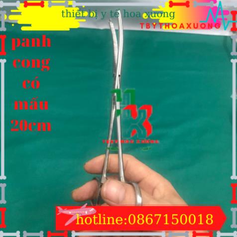 Panh Y Tế, Panh Gắp Phẫu Thuật, Pen Kẹp Y Tế, Panh Cong Có Mấu 20cm - Hàng Pakistan