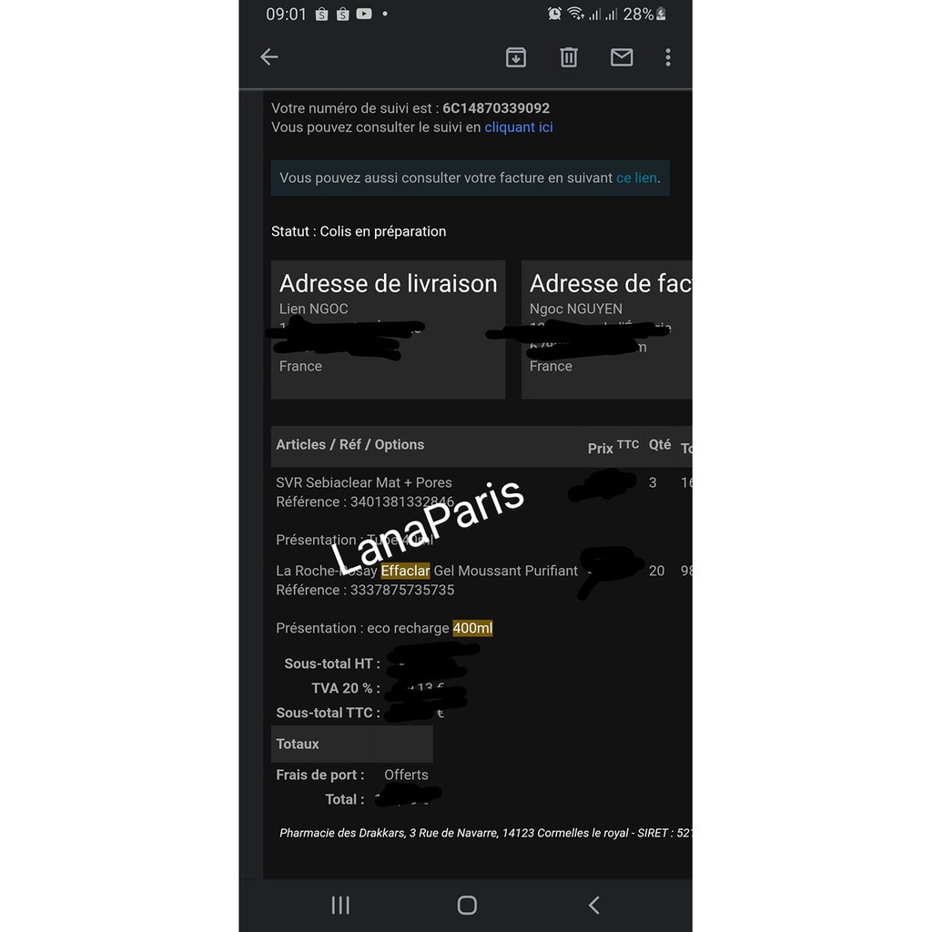 Sẵn Sữa rửa mặt La roche Posay Effaclar cho da dầu 50ml 300ml 400ml bill pháp