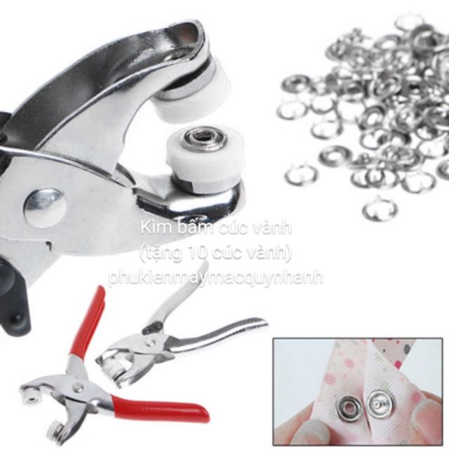 Kìm bấm cúc vành ( tặng 20 đến 25 cúc tương đương với 80 và 100 chi tiết )