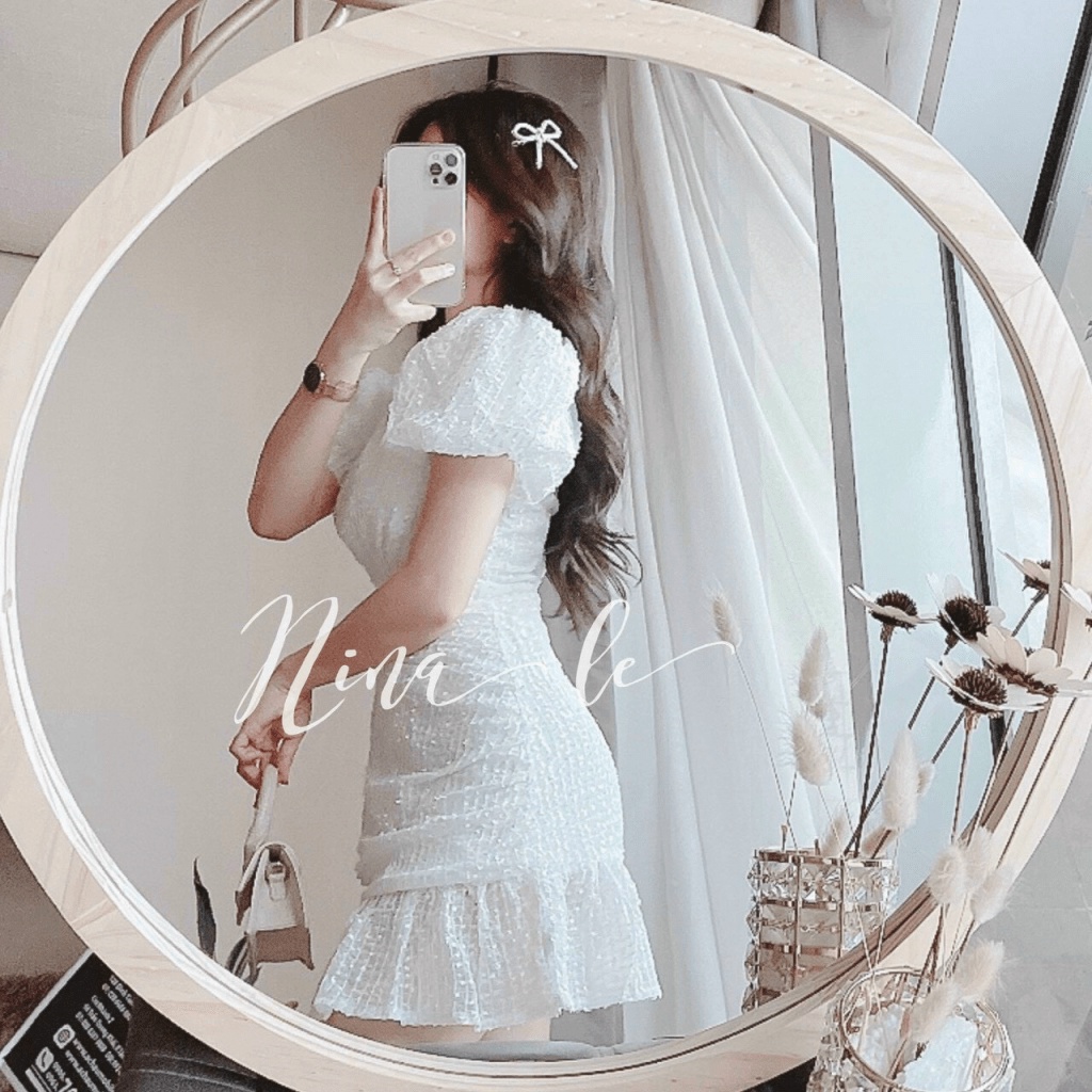 ĐẦM BI,THÂN VÁY PHỐI ĐUÔI CÁ CỰC DỄ THƯƠNG XINH XẮN, NHẸ NHÀNG CHẤT VON LỤA DÀY MỊN LT