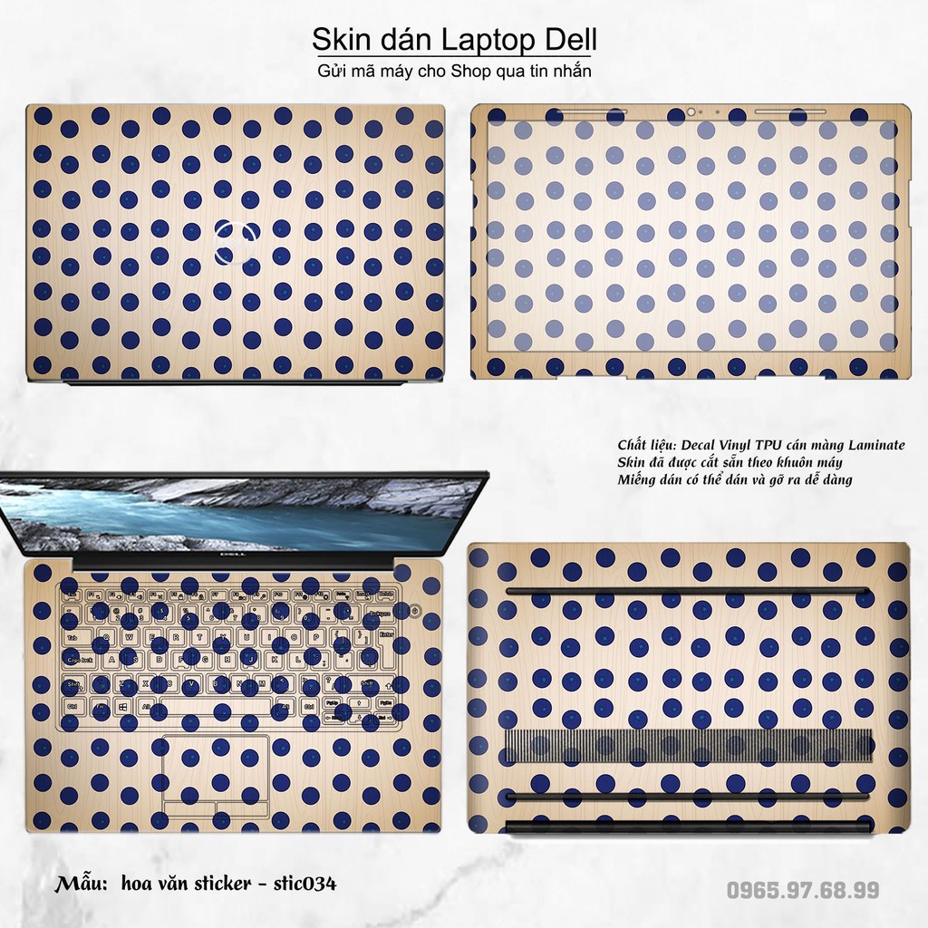 Skin dán Laptop Dell in hình Hoa văn sticker nhiều mẫu 6 (inbox mã máy cho Shop)