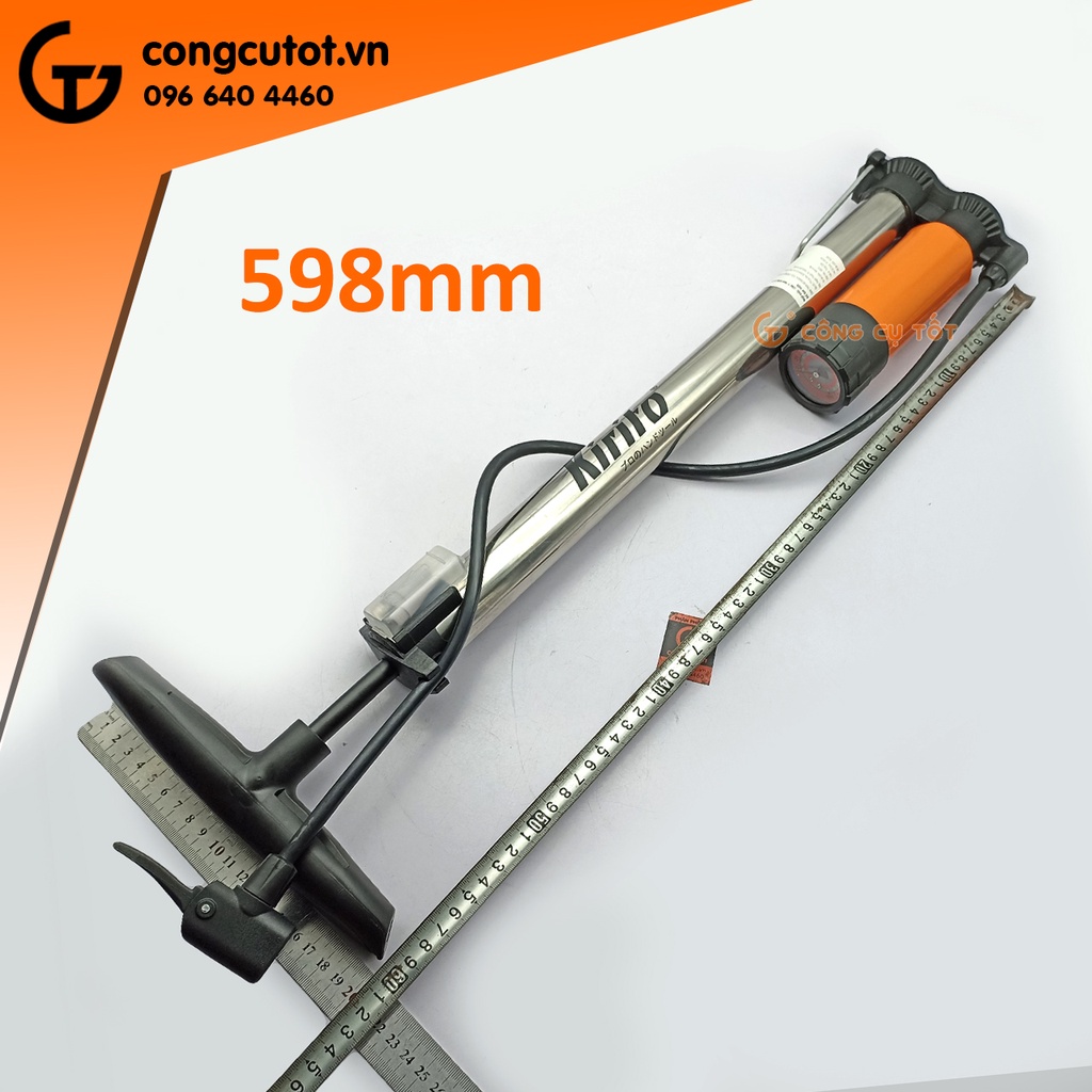 Bơm tay inox có đồng hồ và bình 11 cân hơi Kirito
