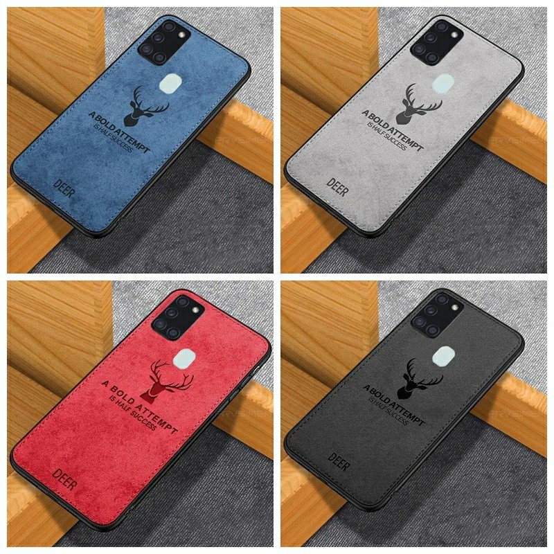Ốp lưng Samsung A21s FREESHIP Từ 50k chống sốc vải đầu hươu cao cấp