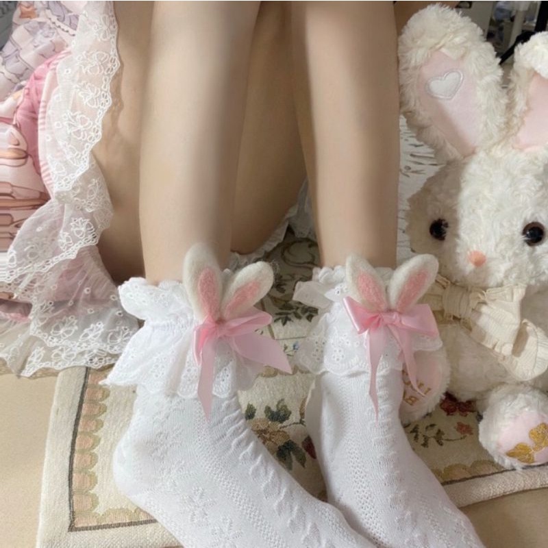Tất Cotton Tai Thỏ Lolita Cute Đáng Yêu