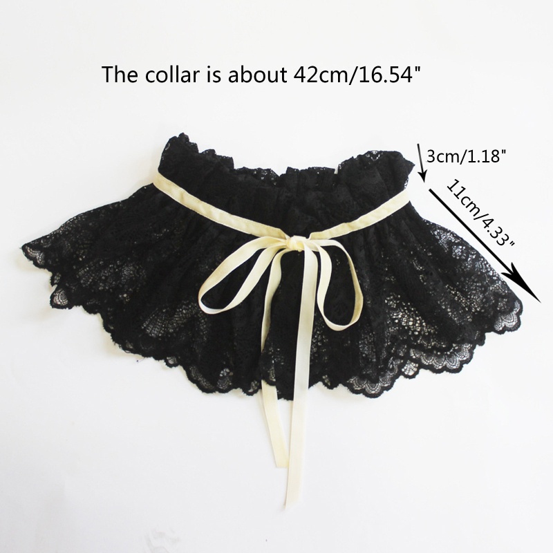 Khăn Choàng Cổ Ren Hoa Màu Đen Phong Cách Vintage Dành Cho Nữ