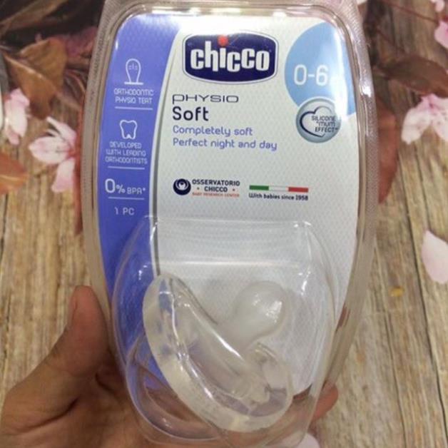 Ty ngậm Chicco, ty ngậm Silicon Physio Soft Xanh
