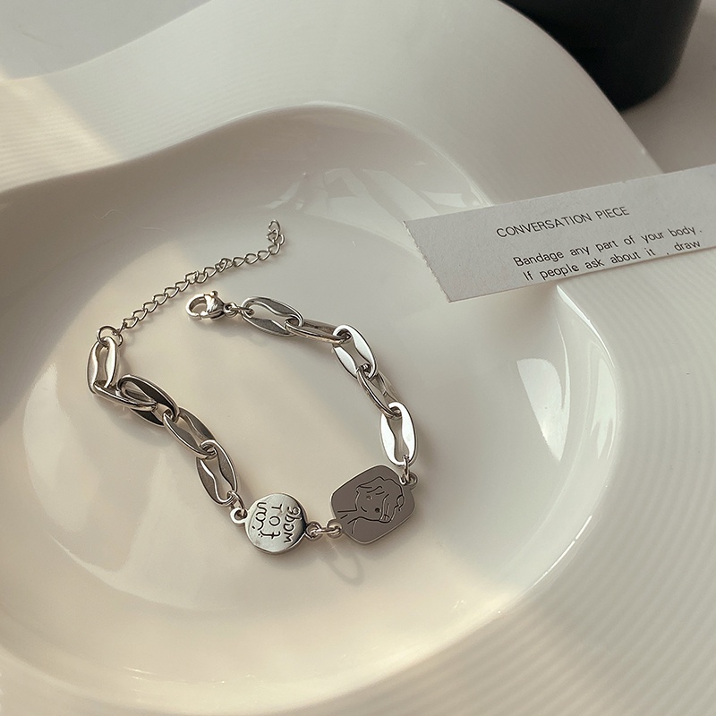 Vòng đeo tay mặt tròn không phai phong cách hip hop cá tính