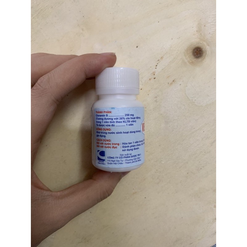Cloramin B khử khuẩn dạng viên nén (lọ 100 viên)