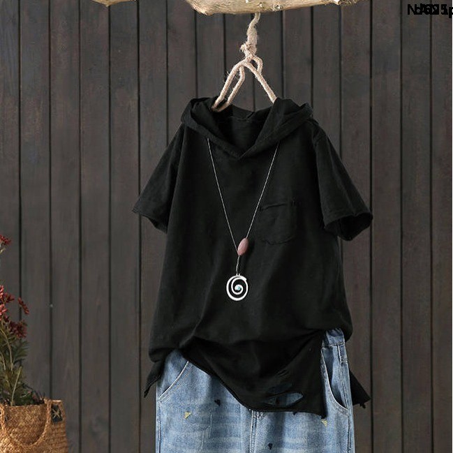 Áo Thun 95% Cotton Tay Lỡ Có Túi Dáng Rộng Có Túi Màu Trắng In Hình Cho Nữ