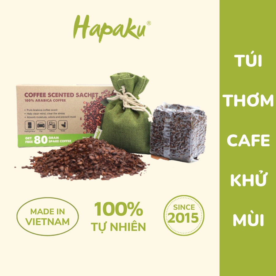 Túi Thơm Cafe Arabica Rang Mộc Khử Mùi Xe Hơi, Phòng Ngủ - Hapaku