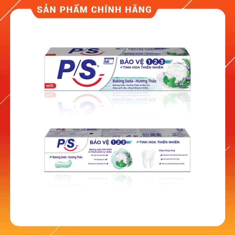 Combo 3 Kem đánh răng P/S Baking Soda Hương Thảo 180g/hộp