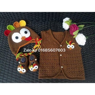 Áo len handmade nâu