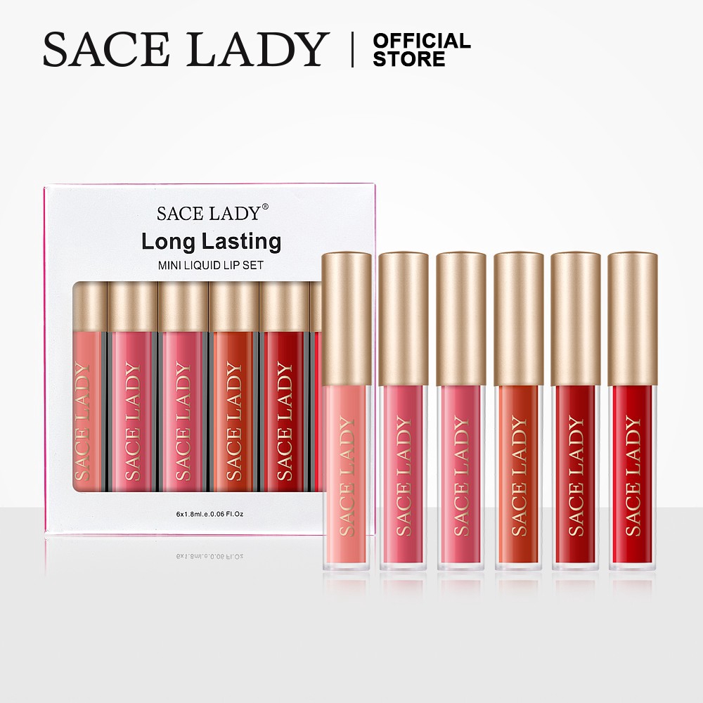Bộ 6 son kem SACE LADY chống nước giữ màu lên đến 12 giờ | BigBuy360 - bigbuy360.vn