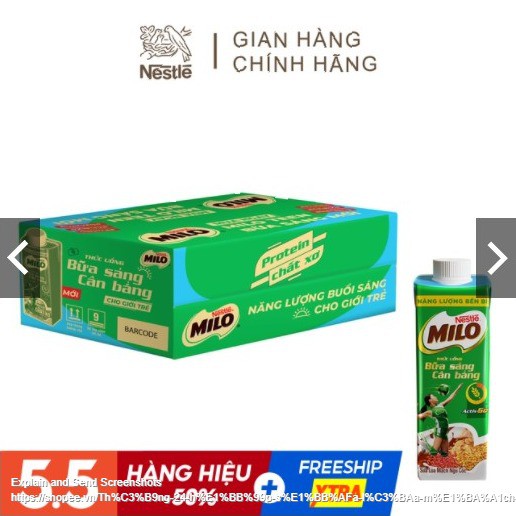 [Q.3] QUẬN 3 [HỎA TỐC] THÙNG 24 HỘP SỮA NẮP VẶN NGŨ CỐC NESTLÉ MILO TEEN PROTEIN CANXI 200 ML/HỘP (NẮP XANH DƯƠNG)