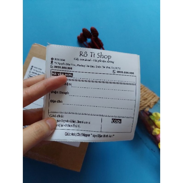 50 Tem Hóa Đơn In Sẵn Thông Tin Kích Thước 10x10cm