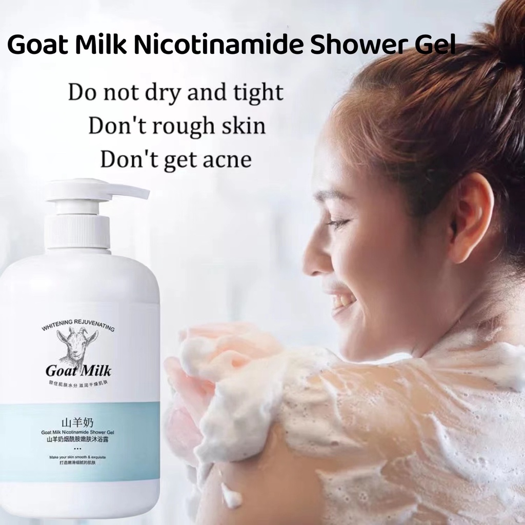 Sữa tắm trắng da Tẩy tế bào chết làm trắng nhanh Sữa tắm Dê Care 800ml Chiết xuất sữa dê Giúp Dưỡng Ẩm Sáng Da giảm mụn lưng hiệu quả Hương thơm lâu dài