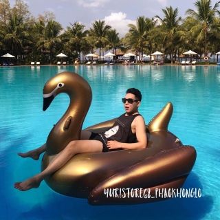 ( CÓ SẴN)PHAO BƠI KHỔNG LỒ THIÊN NGA VÀNG ( KÈM BƠM ĐIỆN)