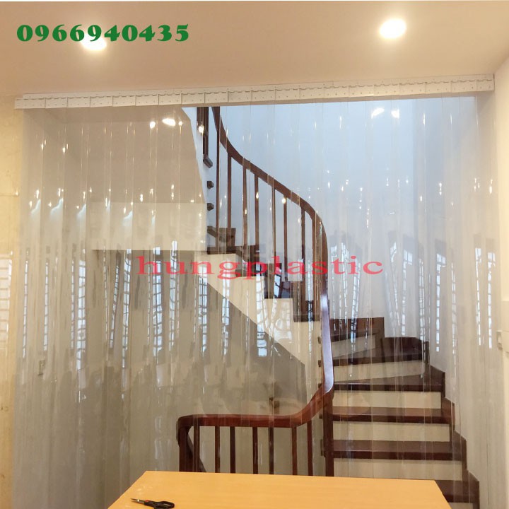 [XẢ KHO] Rèm nhựa PVC dày 1.5mm xanh trong ngăn lạnh (r1.25m x c2m + 0.95m x c2m x2)