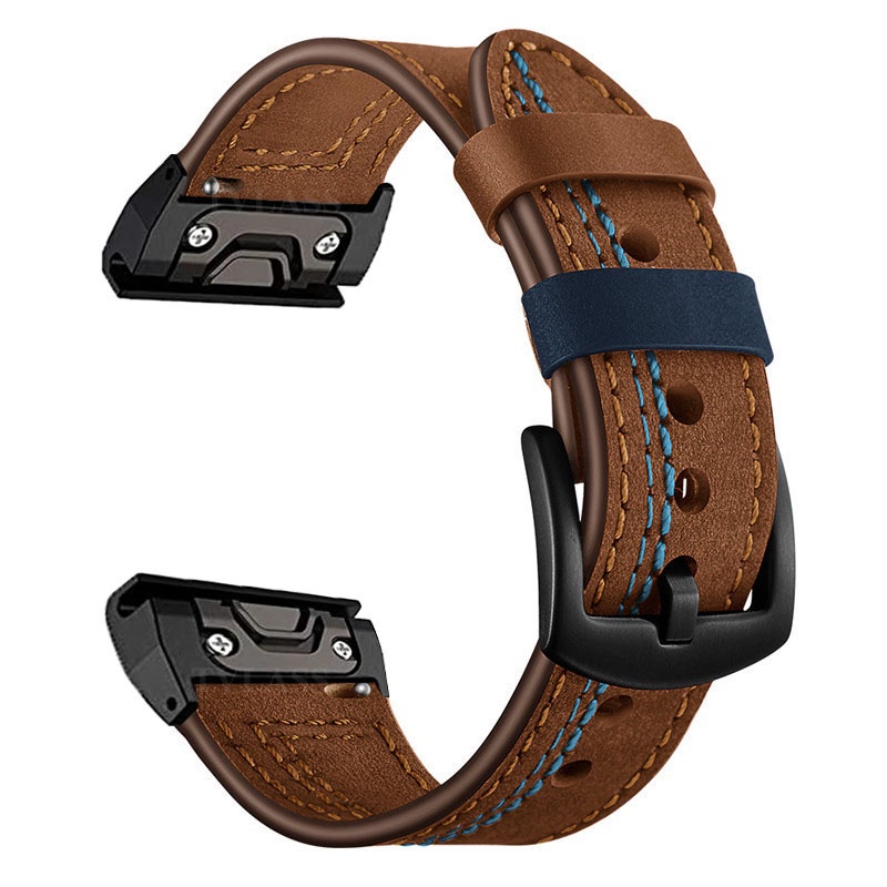 Dây đeo đồng hồ bằng da thay thế cho Garmin Fenix 5X Plus 5 Fenix 6X Pro 6 3 HR Approach Forerunner 935 945 26mm 22mm