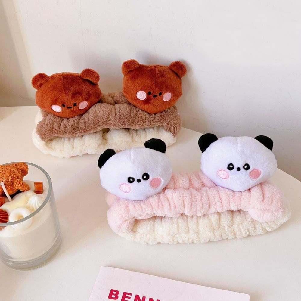 Băng Đô Cài Tóc Bằng Vải Bông Họa Tiết Thỏ / Gấu Trúc Dễ Thương 15H Dành Cho