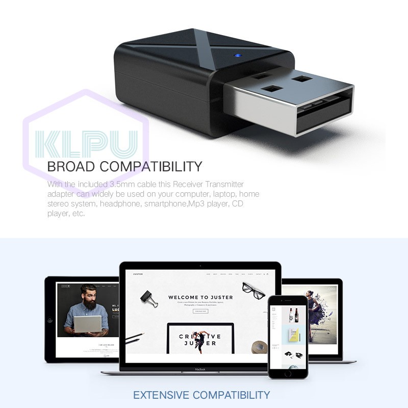 Bộ phát wifi không dây bluetooth 5.0 mini cho xe ô tô/TV