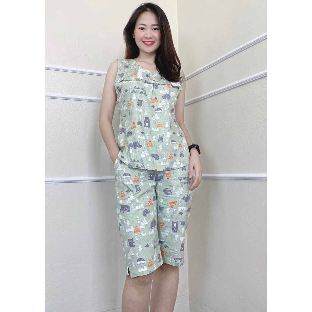 Bộ Pijama Ngố Lửng Nữ Cao Cấp Siêu Mát