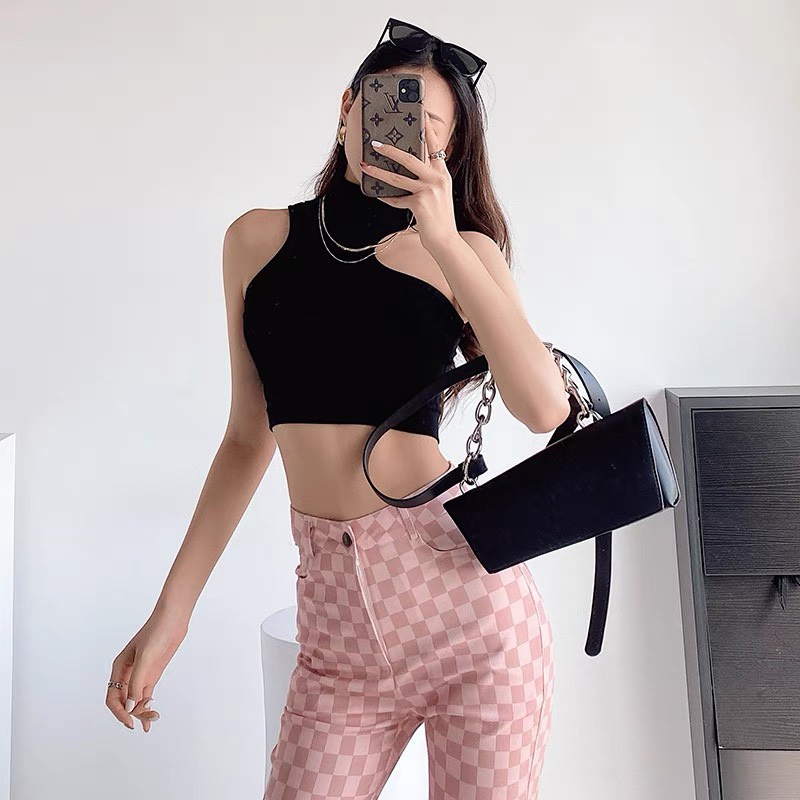 Áo Croptop Nữ Khoét Ngực Cổ Cao - Tharo Clothing [AO00037]