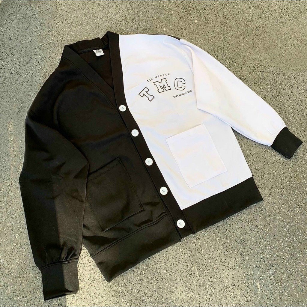 Khoác Cardigan Dáng Rộng Phối Màu  Chữ Make Cdg Dáng Rộng Nam Nữ Unisex