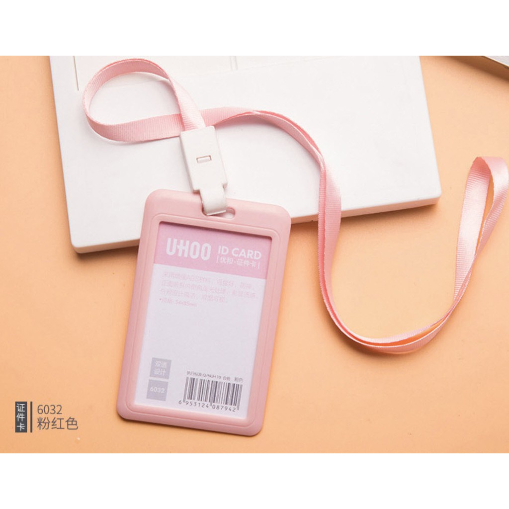 [ HCM ] Thẻ đeo bảng tên nhân viên văn phòng nhựa cao cấp và thời trang 2 mặt uhoo 6031-6032 CÓ DÂY ĐEO / KO DÂY