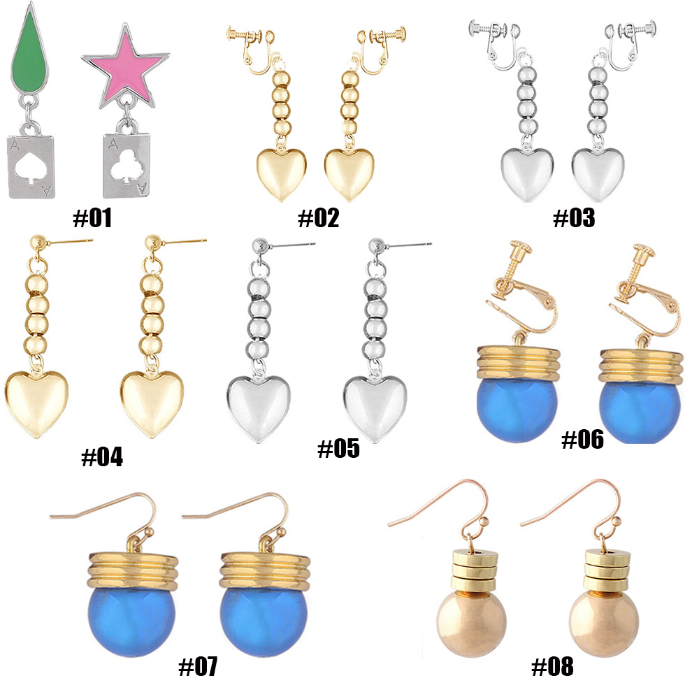 Hoa tai HUNTER x HUNTER nhiều màu sắc bằng thép không gỉ nhiều kiểu dáng giọt nước/ anime đa dạng dành cho nam và nữ