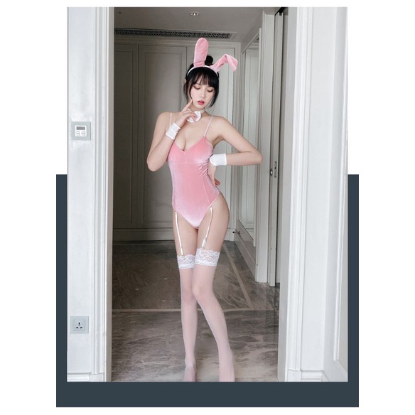 Cosplay thỏ nhung bunny playboy - bộ đồ ngủ khoá trang sexy gợi cảm | BigBuy360 - bigbuy360.vn