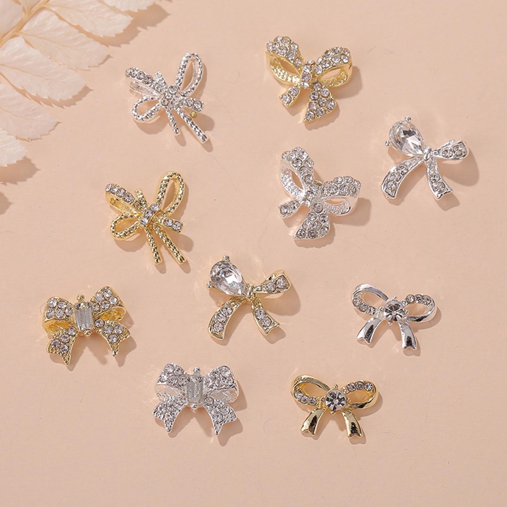 Set 10 Phụ Kiện Trang Trí Móng Tay DIY Ánh Nhũ Lâu Trôi Trọng Lượng Nhẹ Cho Nữ