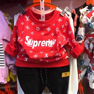Áo nỉ supreme bé trai bé gái- su