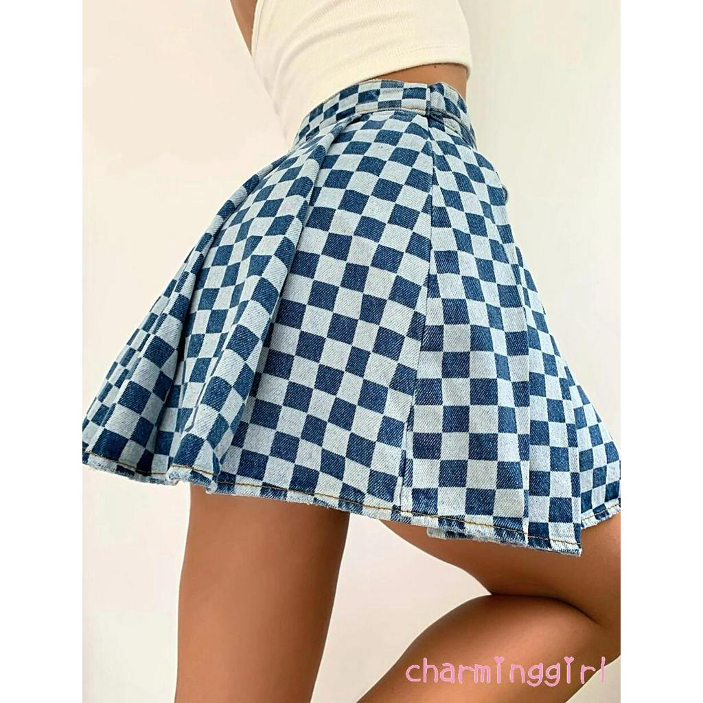 Chân Váy Jeans Chữ A Lưng Cao Thời Trang Quyến Rũ Cho Nữ