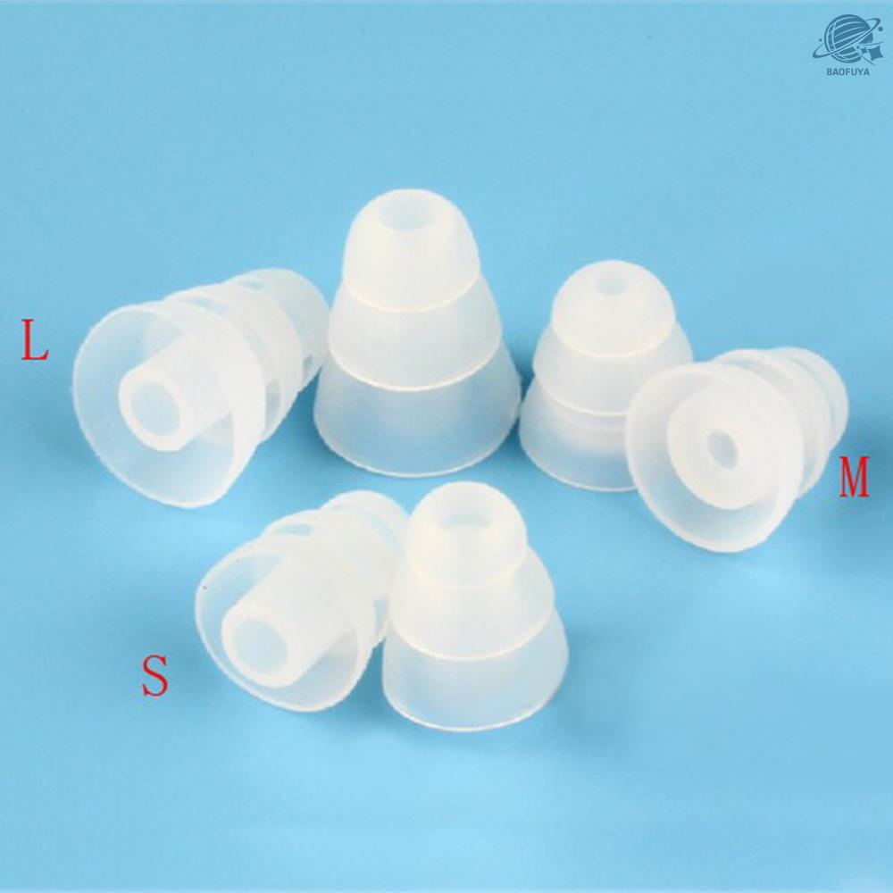 BF 3 Pairs 6 PCS Three Layer Silicone In-Ear Earphone Covers Cap Replacement Earbud Bud Tips Earbuds eartips Earplug Ear Pads Cushion Random Color & Size