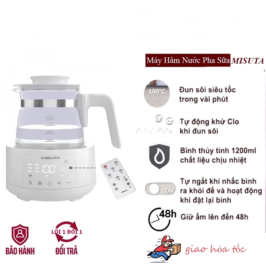 Máy đun nước pha sữa giữ nhiệt Misuta, bình đun nước pha sữa duy trì nhiệt độ