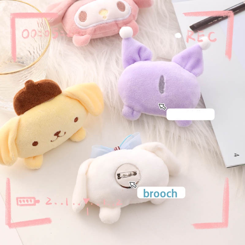 SANRIO Ghim Cài Áo Dễ Thương Ghim Cài Balo Phụ Kiện Cài Áo Ghim Cài Áo Đính Đá Cài Áo Ngọc Trai Trâm Cài Tóc Cổ Trang