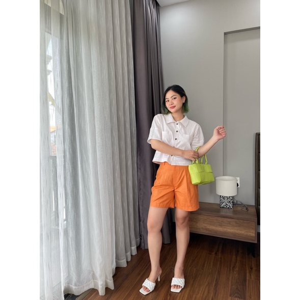 Áo nữ dáng lửng. Hình thật shop chụp cận vải