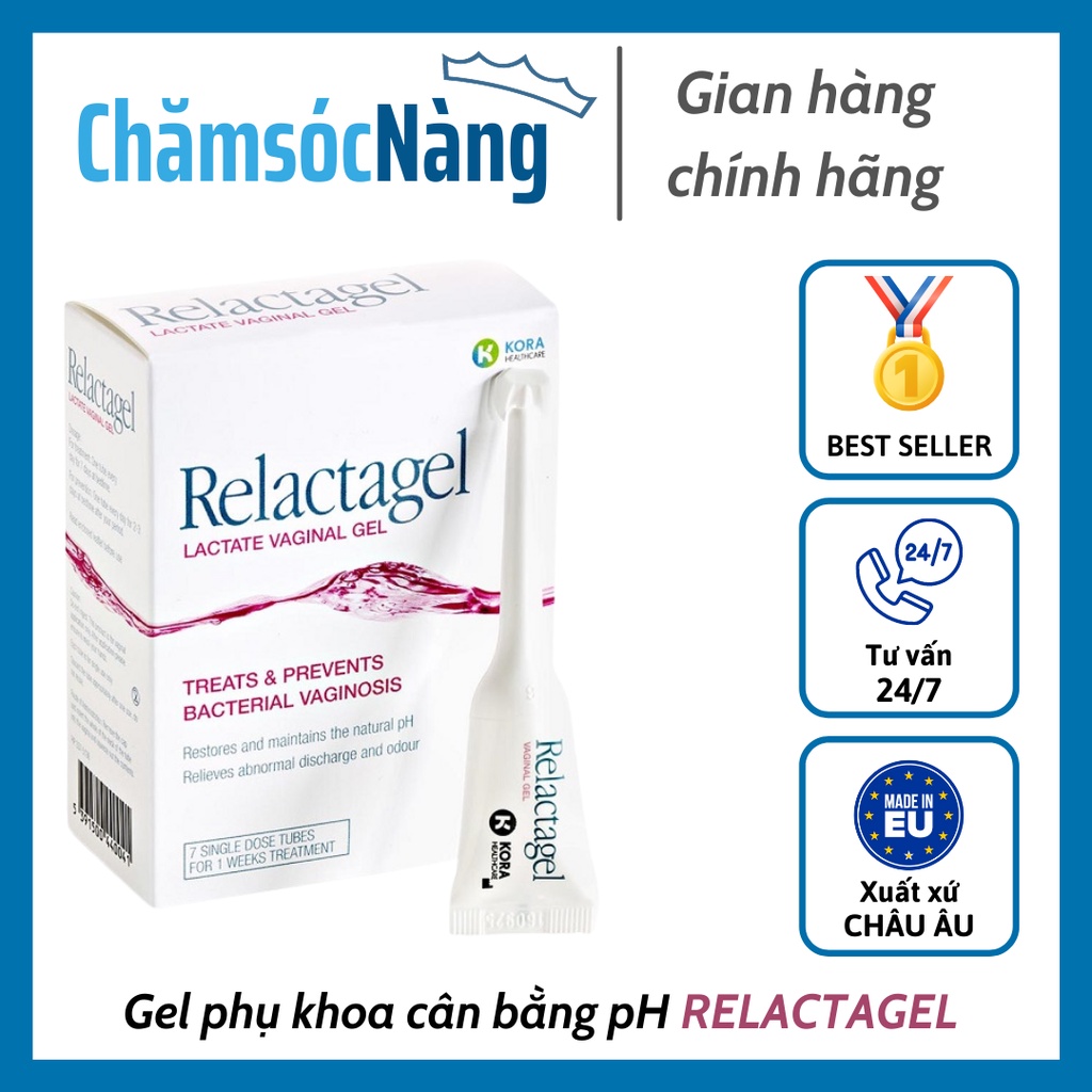 RELACTAGEL® GEL PHỤ KHOA CÂN BẰNG pH HỖ TRỢ GIẢM VIÊM NHIỄM, TÁI VIÊM VÙNG NHẠY CẢM, CHĂM SÓC VÙNG KÍN XUẤT XỨ CHÂU ÂU