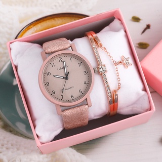 (Đồng hồ + Vòng đeo tay) Bộ đồng hồ nữ Đồng hồ thạch anh tương tự Đồng hồ nữ thông thường