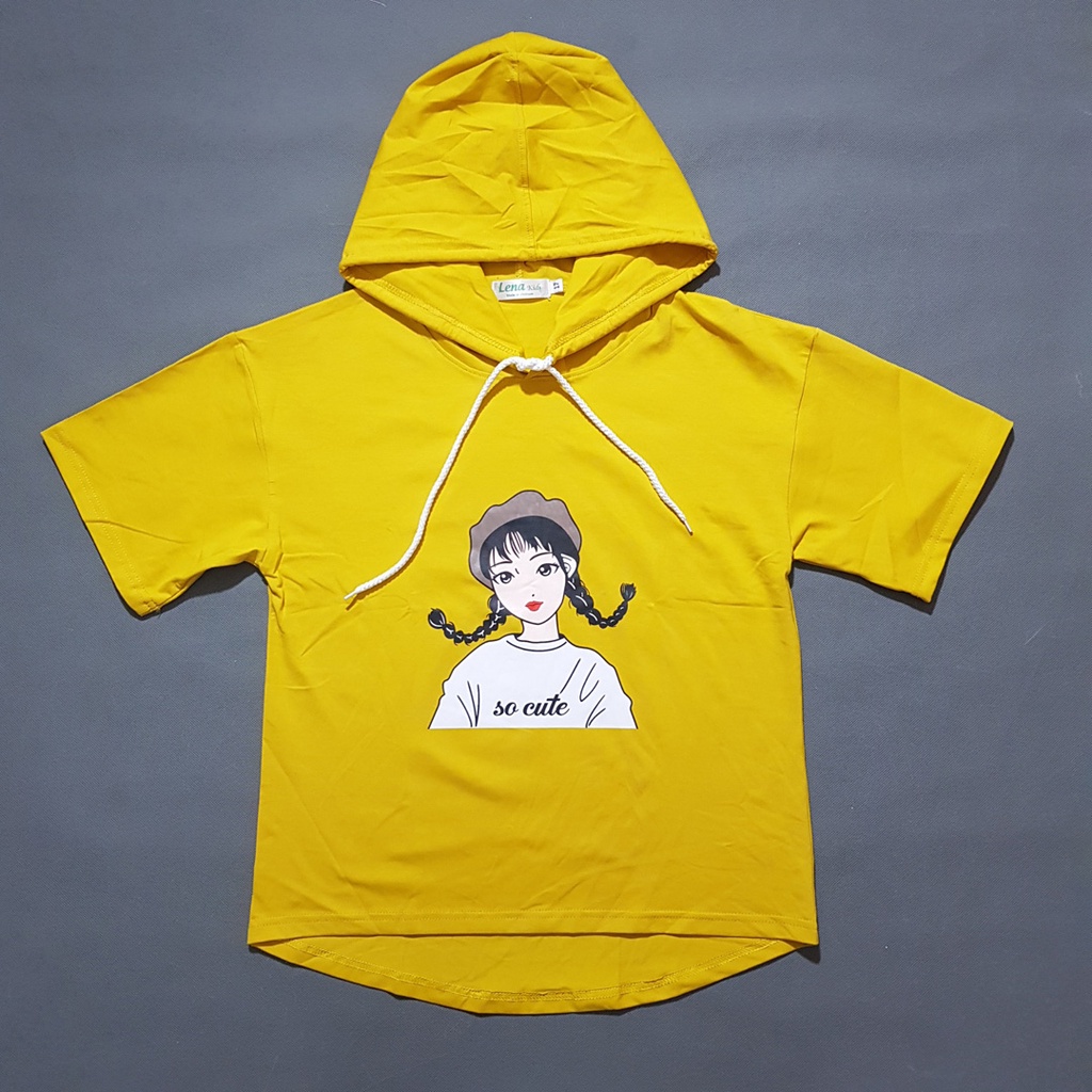 Áo thun Hoddie 100% cotton mềm mát kiểu dáng thể thao cho bé gái tuổi teen