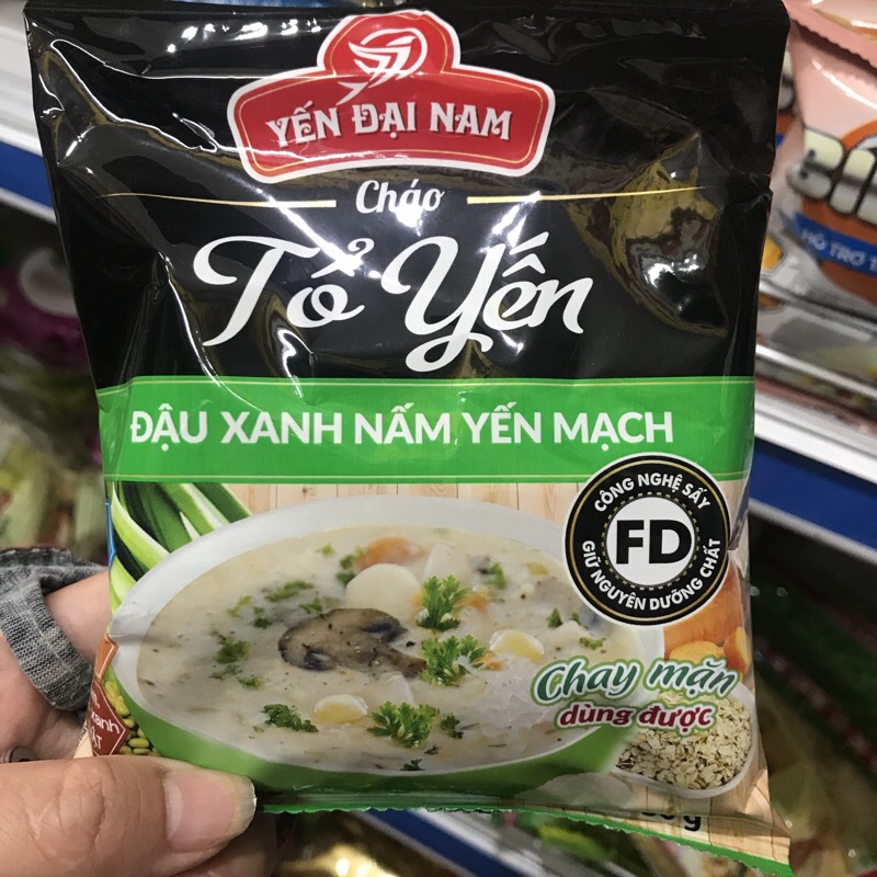 cháo tổ yến thịt bằm đậu / tổ yến đậu xanh nấm yến mạch